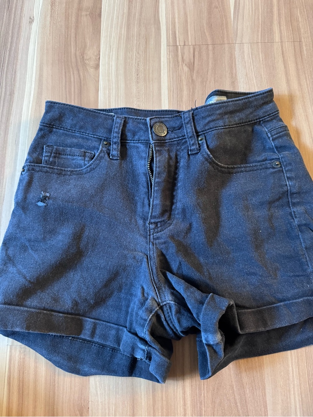 Aeropostale Black Denim High-Rise Jean Shorts